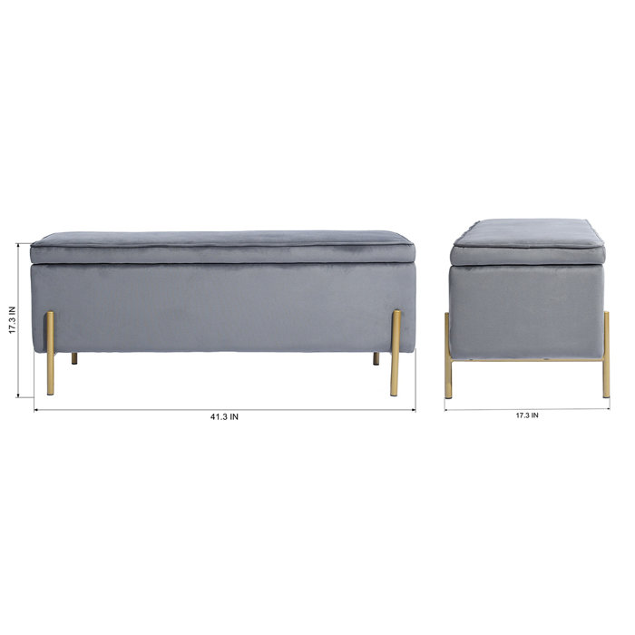Mercury Row® Schmucker Upholstered Flip Top Storage Bench & Reviews